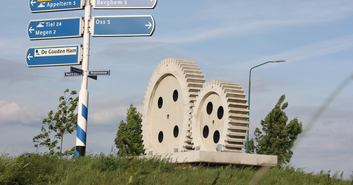 Kunstwerk geplaatst op rotonde bij Megen