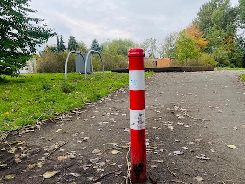 De paaltjes zijn oorspronkelijk geplaatst om te voorkomen dat auto’s fietspaden gebruiken.