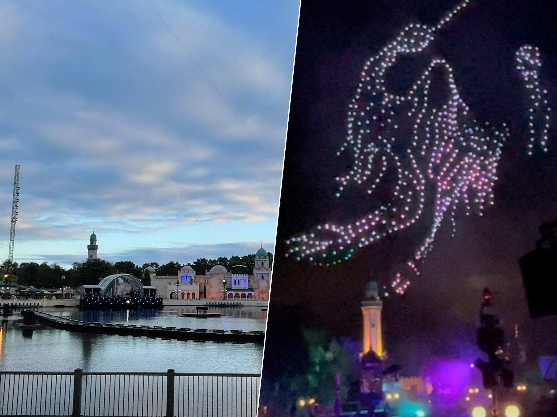 Alle gasten moesten eerst het park uit, maar daarna pakte de Efteling uit met voor Nederland unieke avondshow