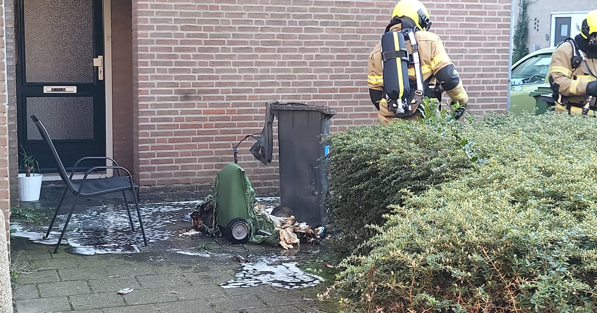 Container met groente- en tuinafval in brand in Drunen