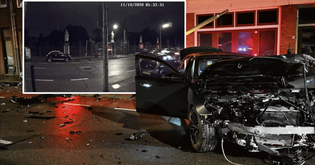 Camera legt enorme crash Duitse huurauto in Tilburg vast: bekijk hier de beelden