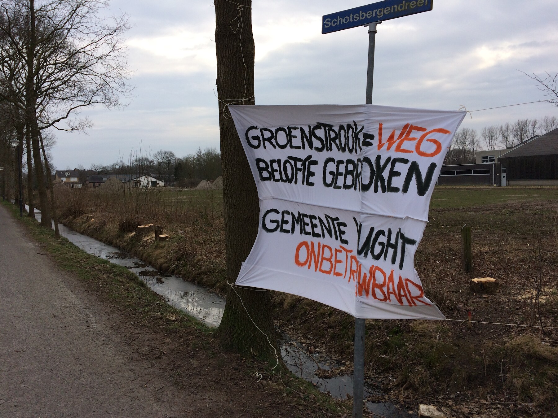 Buurtbewoners protesteerden al eerder tegen het Ruimte voor Ruimte-plan.