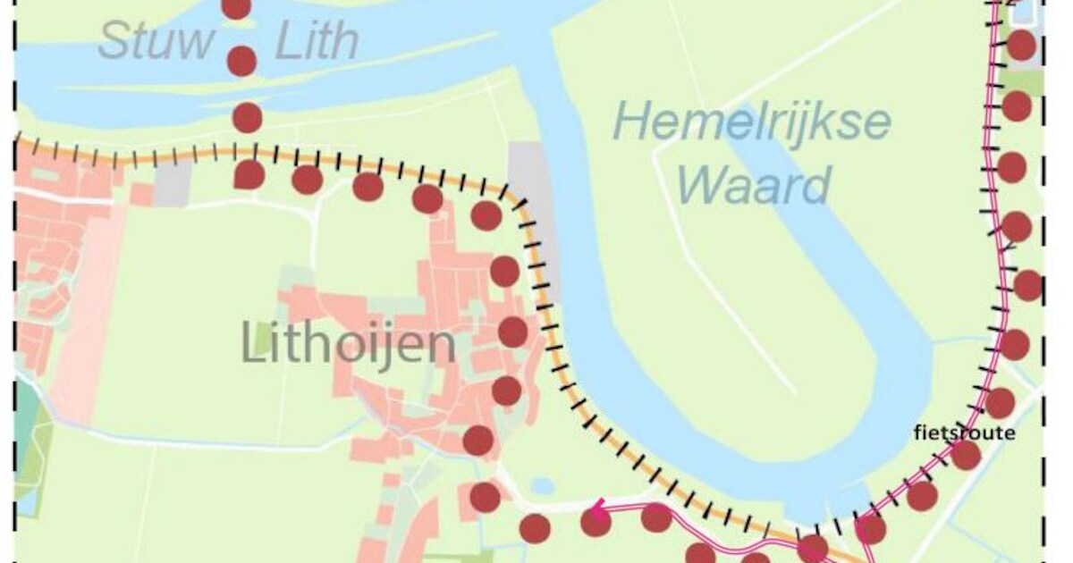 Oss wil nog dit jaar werk maken van doortrekken fietspad langs Maas bij Lithoijen
