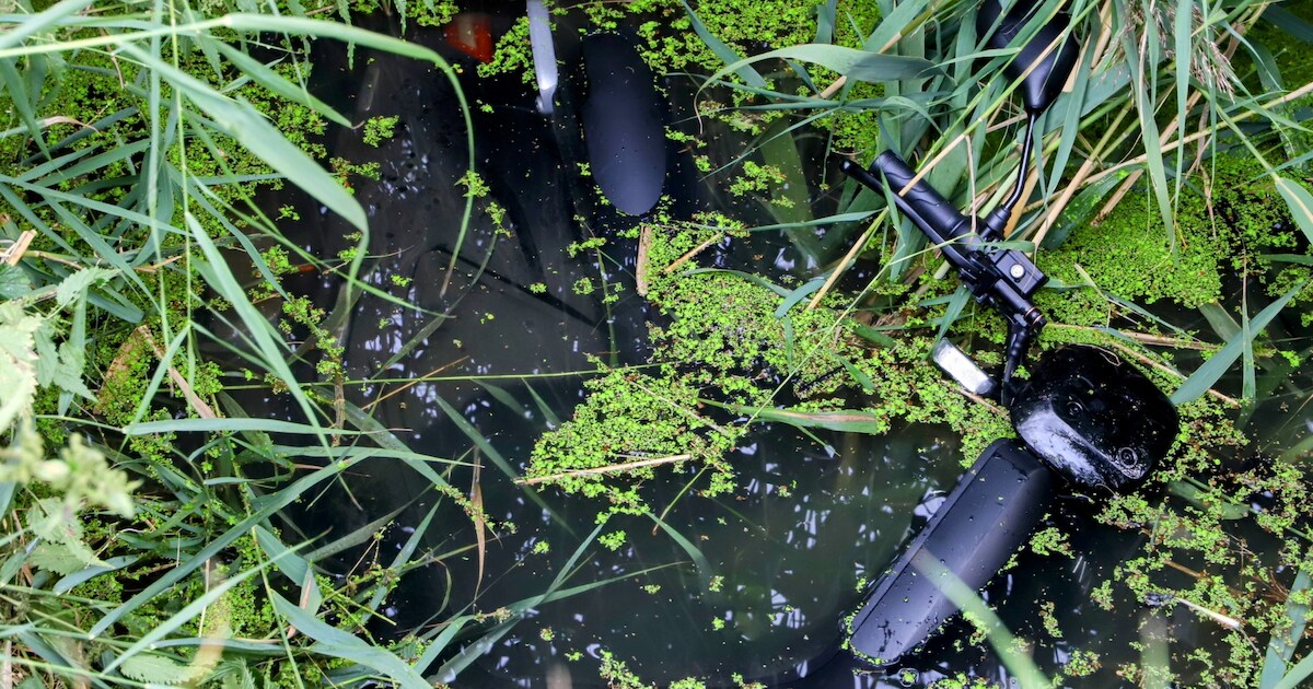 Man belandt met scooter in sloot langs de Oude Tielseweg in Wadenoijen