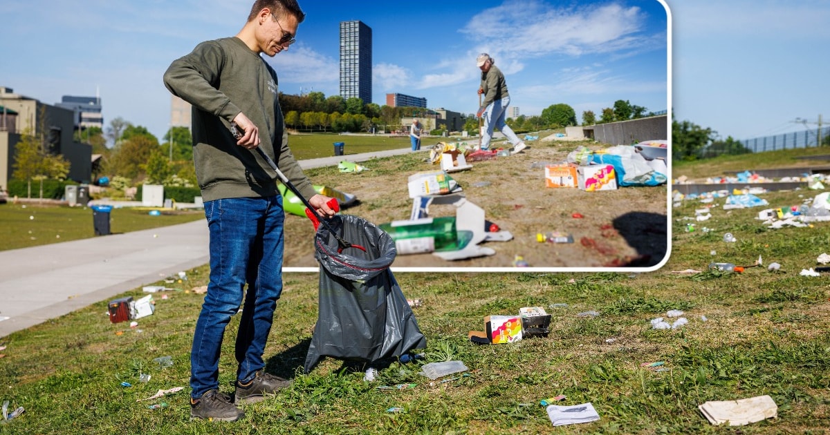 Spoorpark boos door afval na Koningsdag: ‘Thuis gooi je rommel toch ook ...