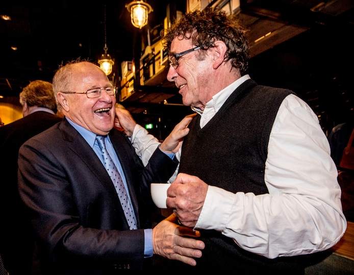 Rinus Israel met Willem van Hanegem.