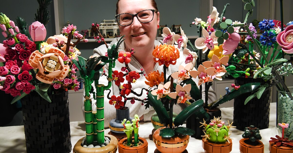 Corrina's hele huis staat vol met Legobloemen, en ze is niet de enige ...