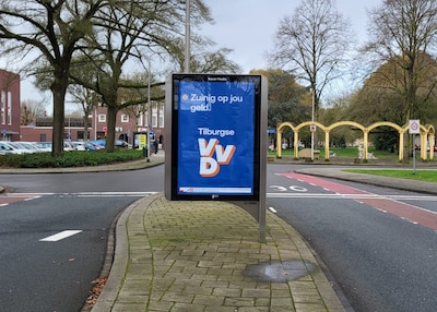 Foutje op verkiezingsbord: VVD Tilburg gaat de mist in met de spelling