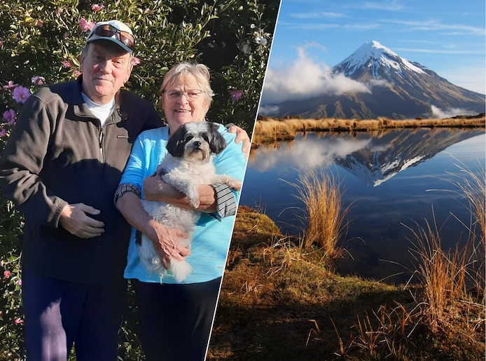 Anita en Hans van de Ven wonen in Nieuw-Zeeland, met uitzicht op Mount Taranaki. 