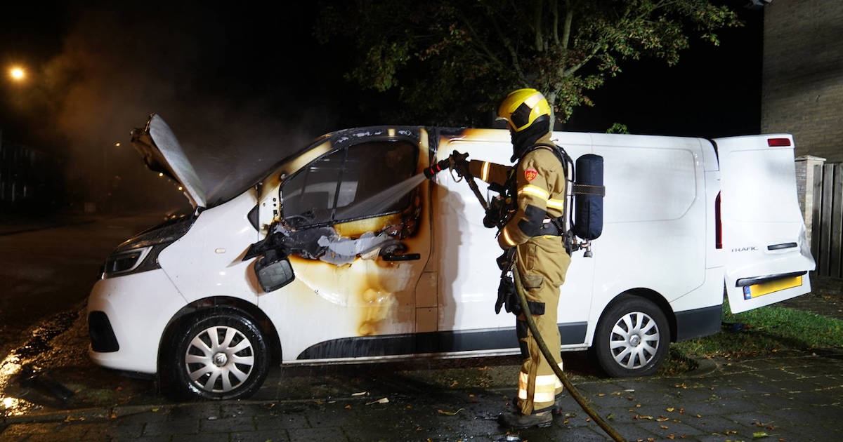Bestelbus verwoest door brand in Rosmalen