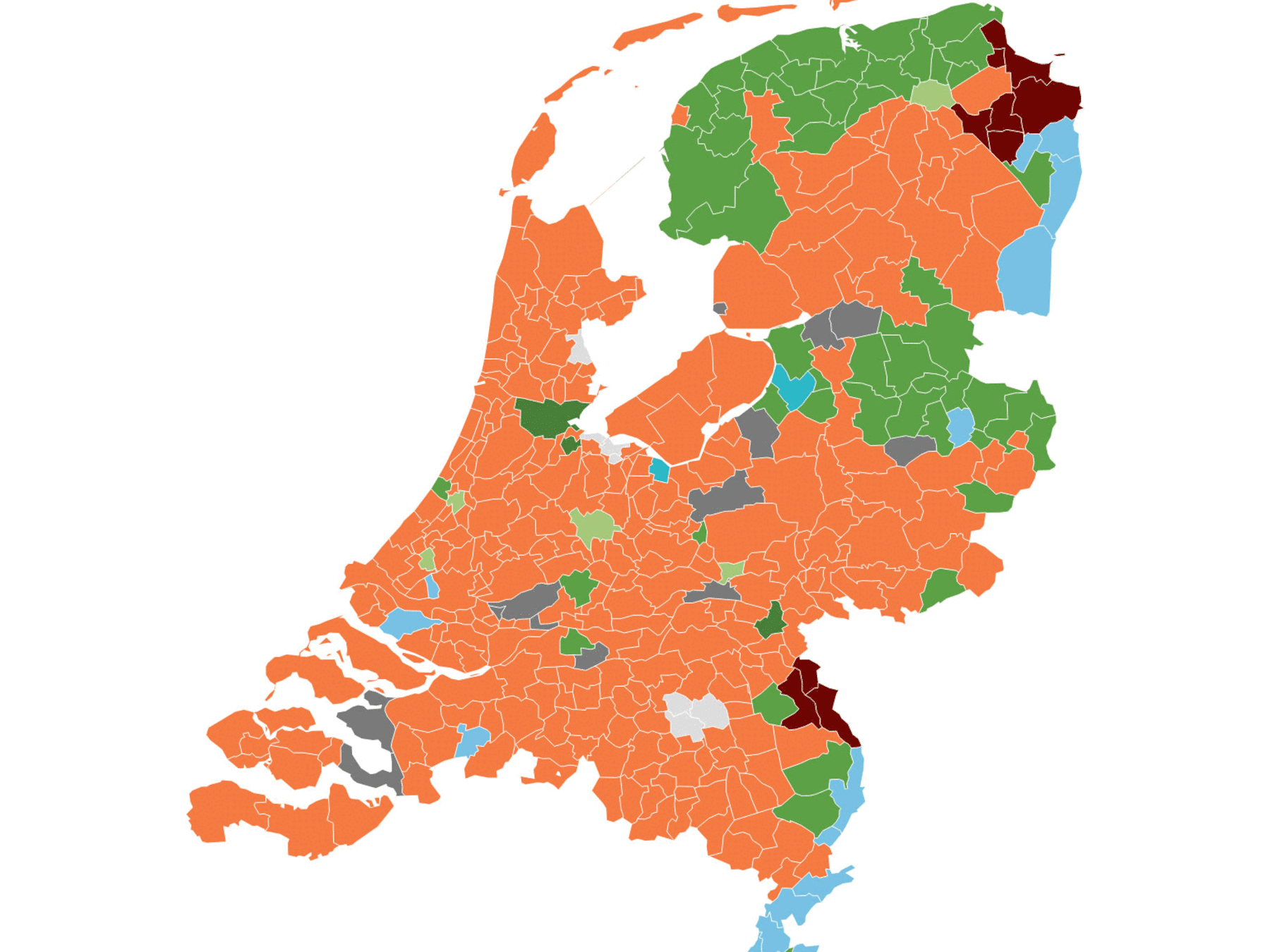 Na jarenlang allemaal hetzelfde, kiezen we nu allemaal iets anders: zo stemde Nederland