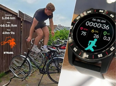 5 kilometer rennen, deze hardlopers doen dat op een blik ton