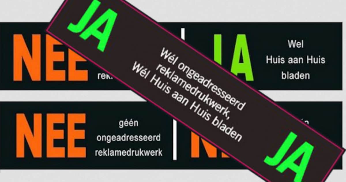 Maashorst wil op 1 januari ja/ja-sticker invoeren tegen verspilling