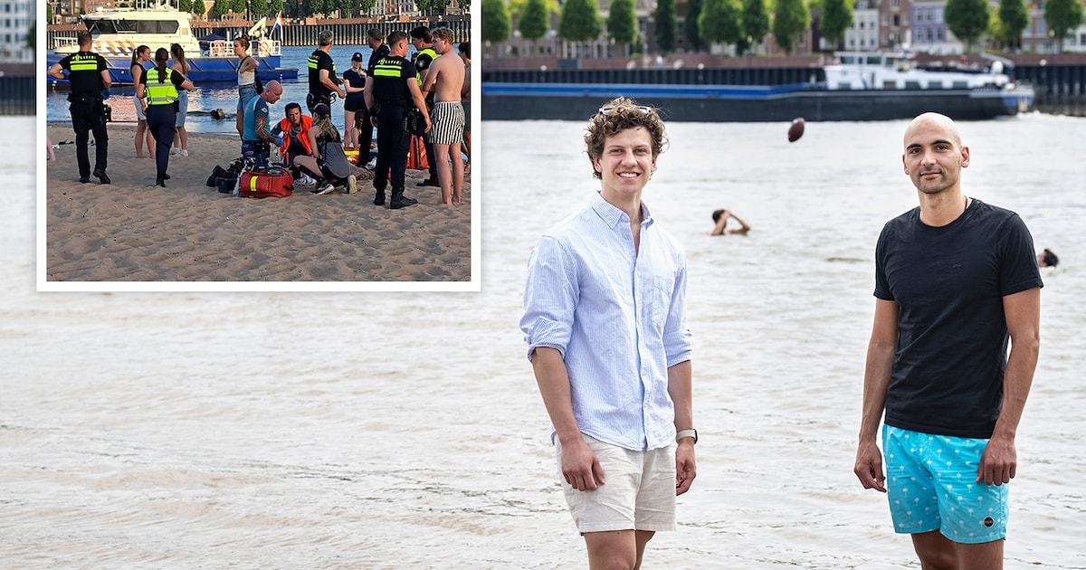 Twee tieners dreigen te verdrinken in de Waal, maar Mees en Yassine twijfelen geen seconde en spring
