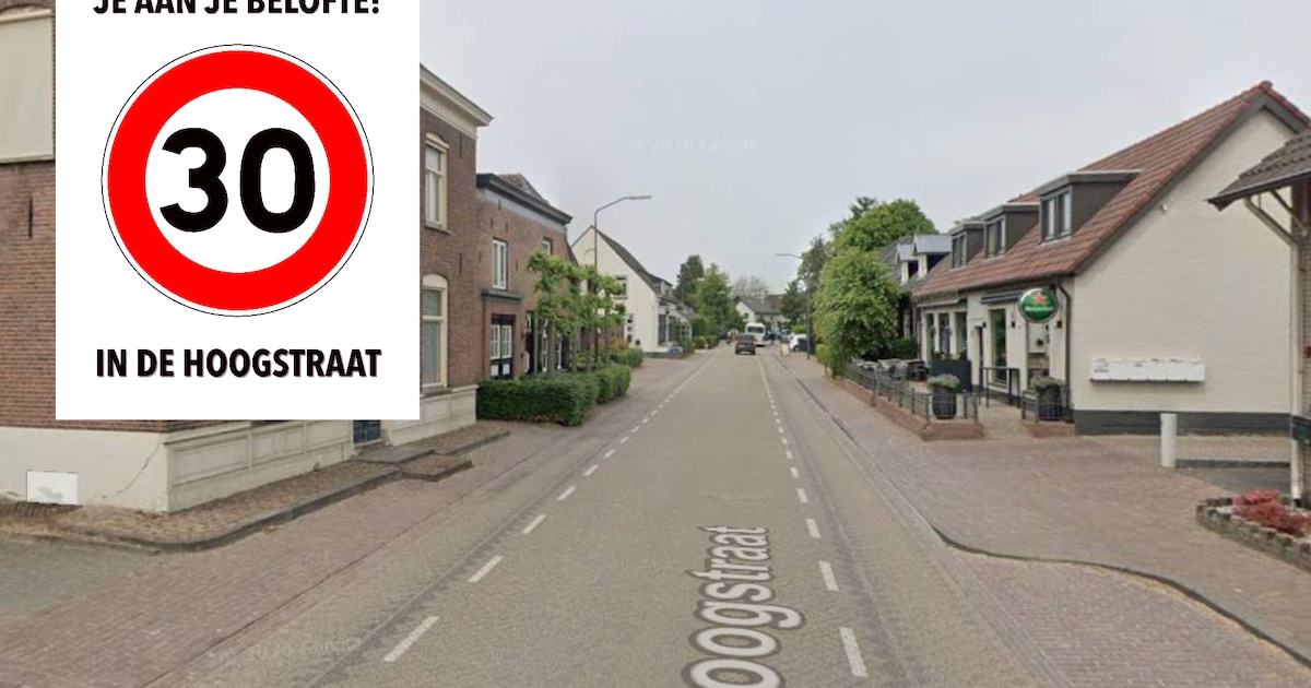 Auto’s racen nog altijd door Hoogstraat, bewoners in actie met posters: ‘Scholieren zijn vogelvrij’