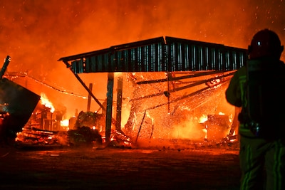 Hevige brand in schuur aan Boscheind in Luyksgestel: meerdere varkens ternauwernood gered