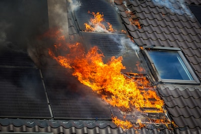 Zonnepanelen vliegen in brand in Eindhovense straat: vuur verspreidt zich naar naastgelegen woning