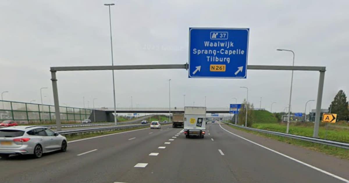 Ongeval op de A59 bij Waalwijk zorgde voor vertraging richting Den Bosch.