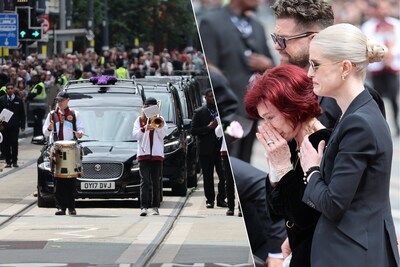 Afscheid van Ozzy Osbourne: huilende familieleden in Birmingham voor rouwstoet