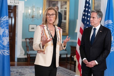 Kaag stelt Amerikaanse oud-minister 'gewetensvraag' in Rotterdam: 'Er was te veel leed in Gaza'