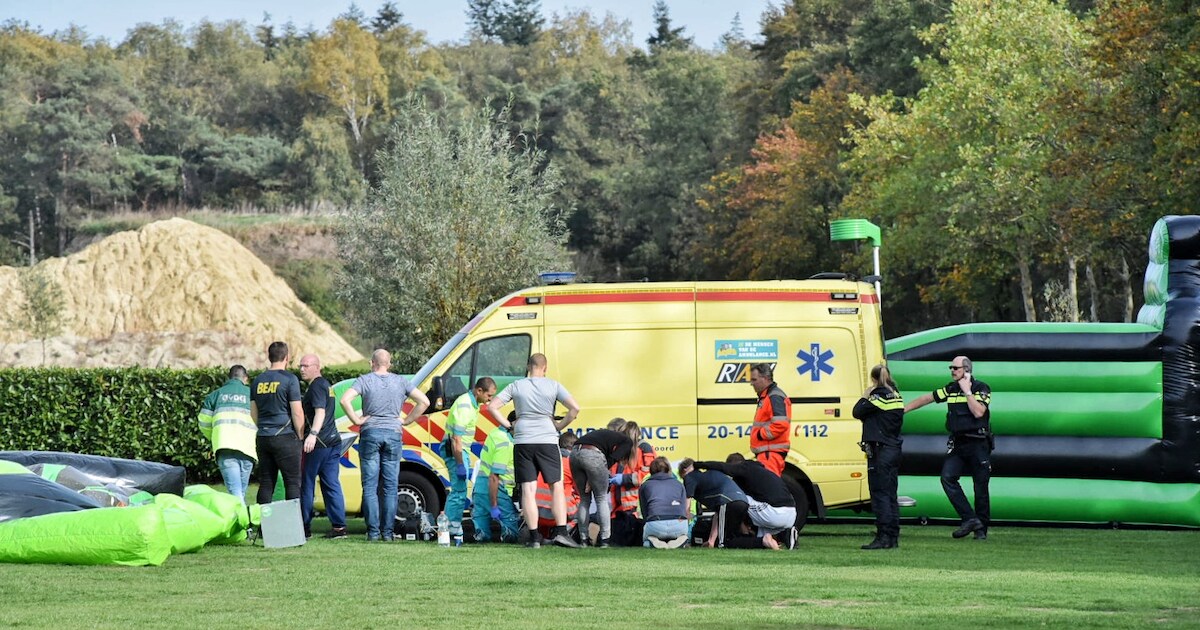 Ernstig ongeluk met springkussen in Esbeek: twee kinderen gewond
