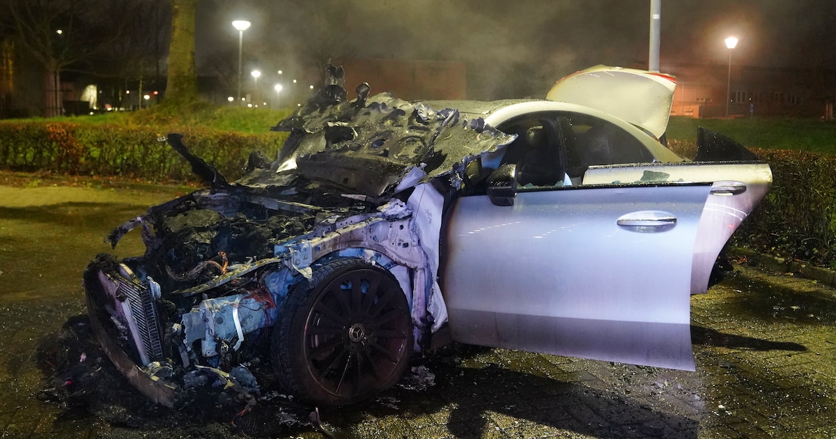 Auto vliegt in brand bij flat in Den Bosch: politie onderzoekt mogelijke brandstichting