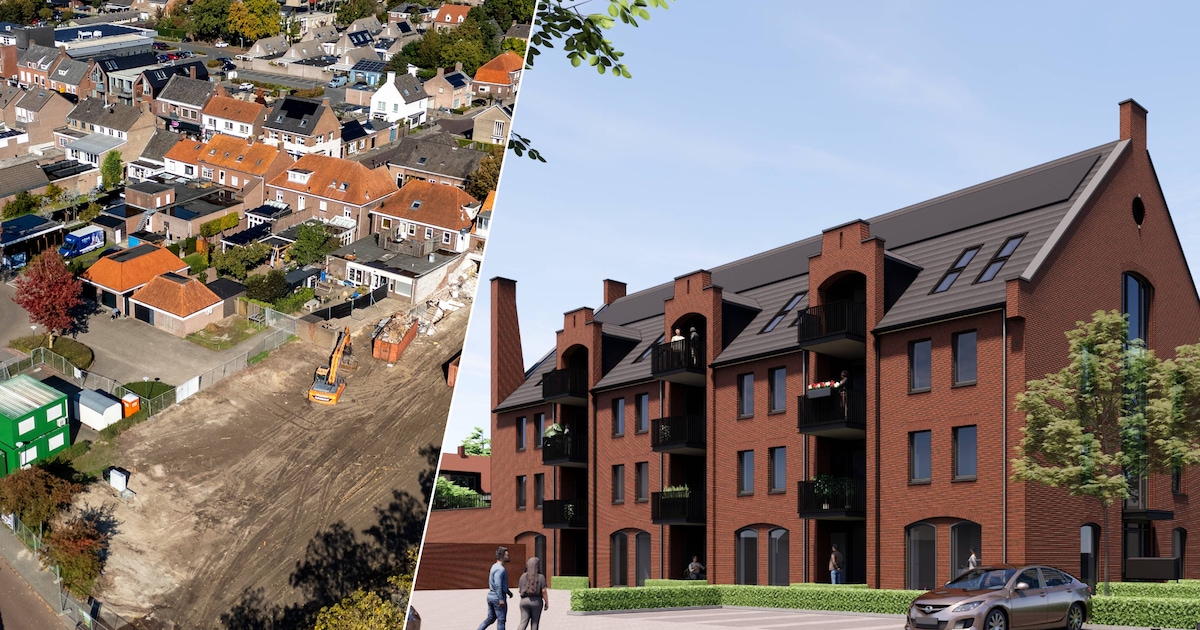 Nu nog een kale vlakte, over een jaar staan er 29 appartementen op de plek van het City Theater