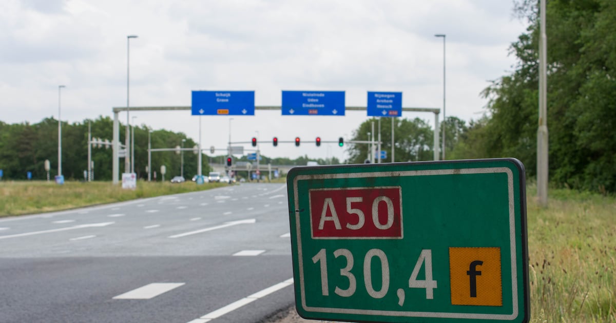 A50 richting Den Bosch en Eindhoven dit weekend dicht vanwege wegonderhoud