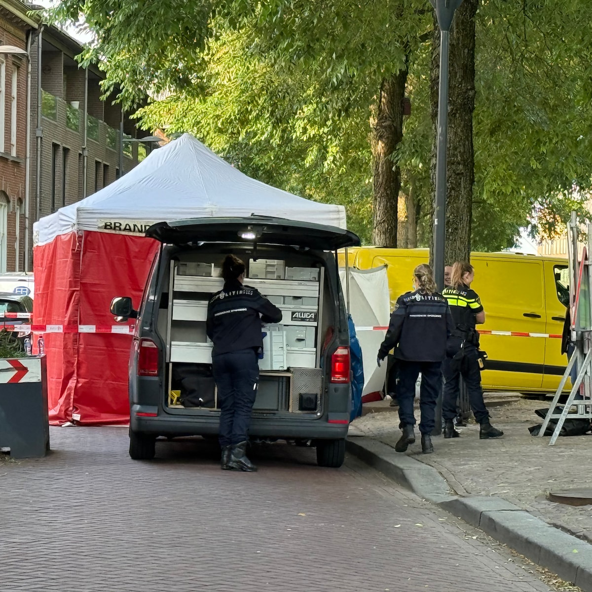 Politieonderzoek ter plaatse van het incident