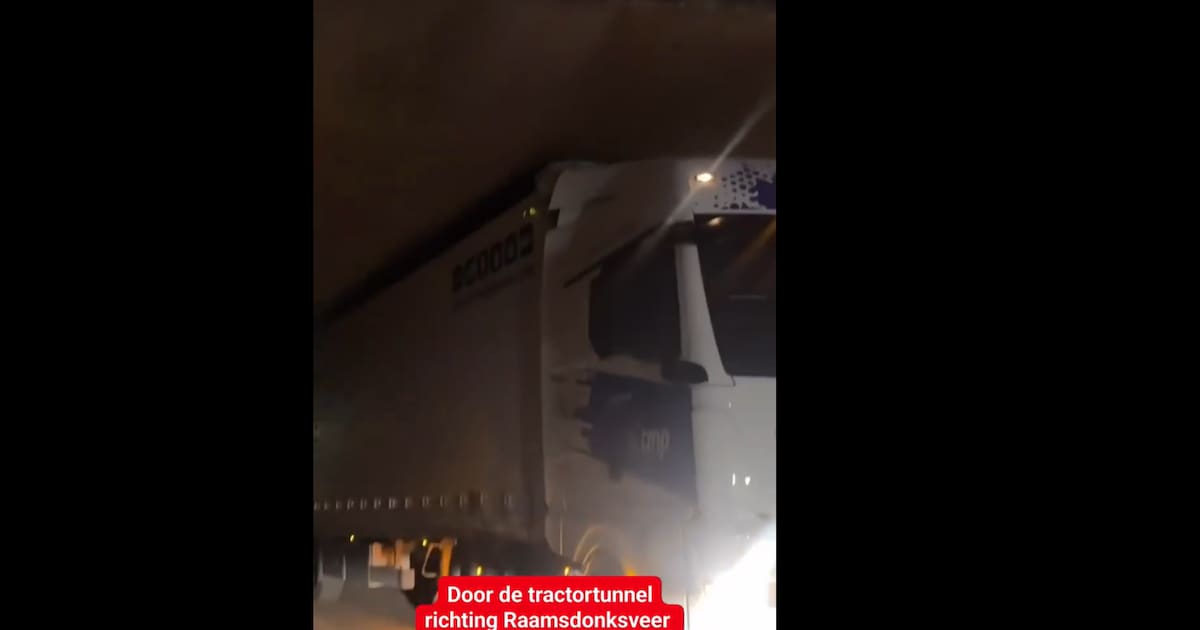 Chauffeur rijdt zich klem in tractortunnel bij Hank door afsluiting van A27