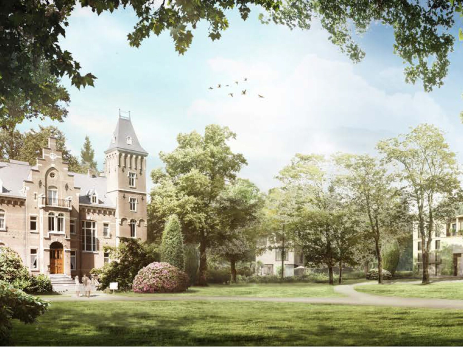 Een impressie van nieuwbouw op lnadgoed Roucouleur in Vught.