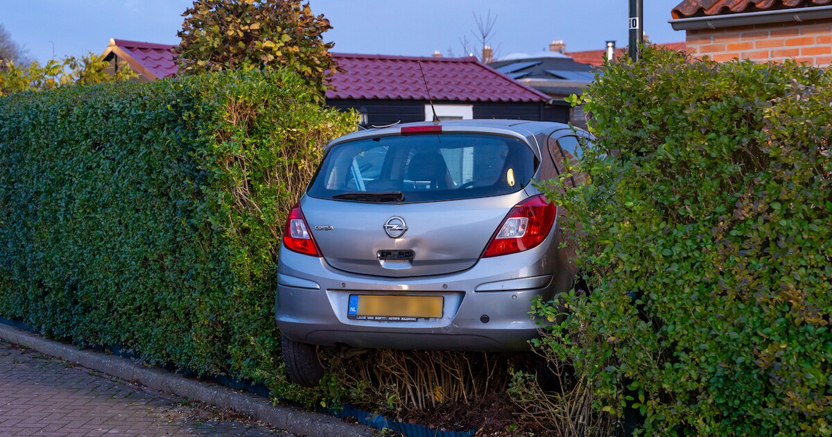 Automobilist rijdt tuin binnen in Hank, kweekkas zwaar beschadigd